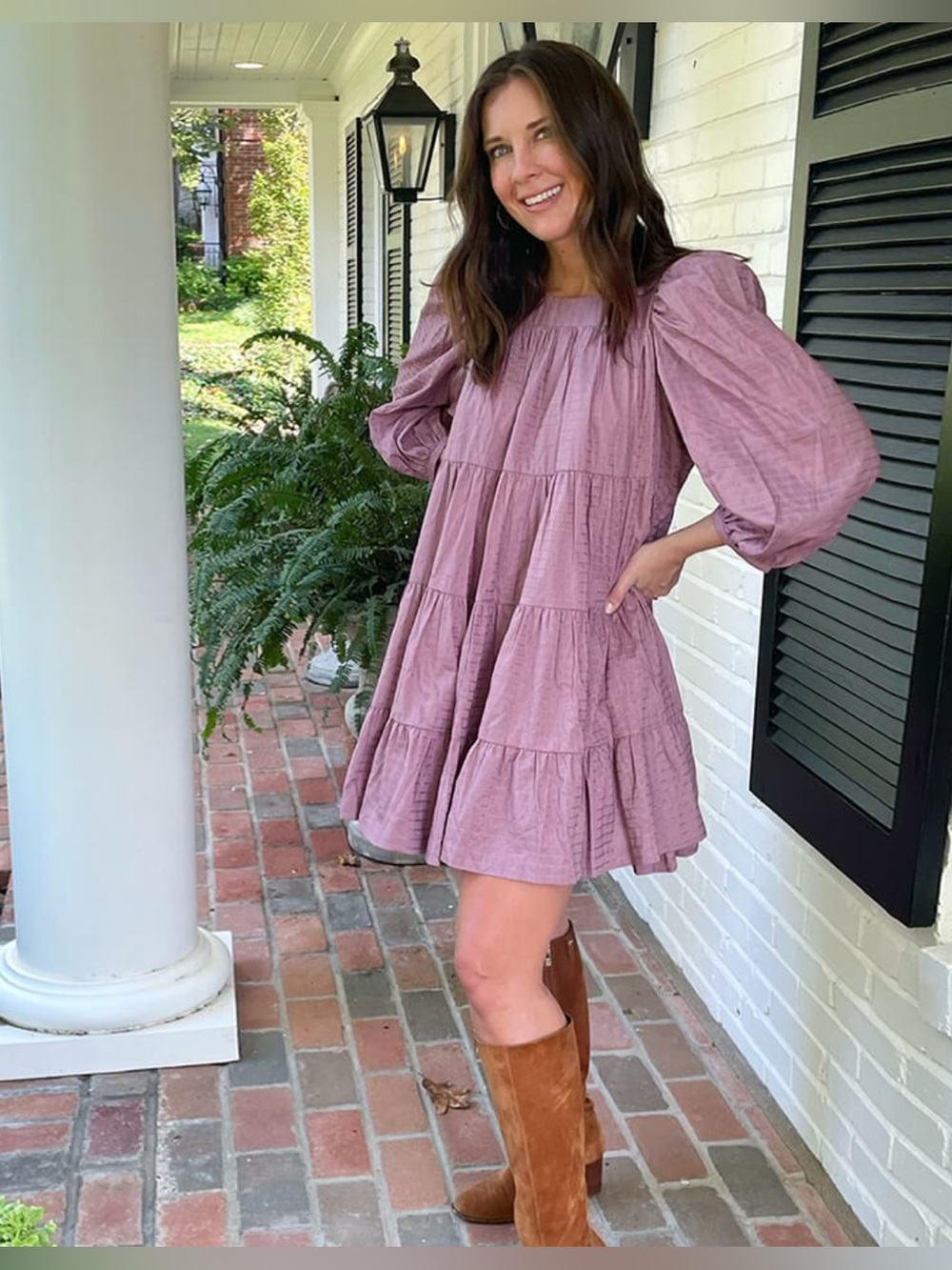 Summersalt Tiered Cotton Babydoll Dress Mauve Pink Puff Sleeve Mini M NWT Modest